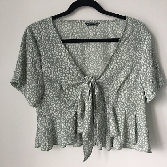Bohemian flared Open Front Tie Ruffle Hem  Top - Picture 6 of 8
